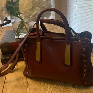 DKNY Satchel Garnet Purse with Brass hardware